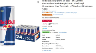 Red Bull Energy Drink 24-pack voor €24,90 bij Amazon