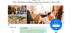 Escapada burgalesa 3 días con cena para 2 por 245€