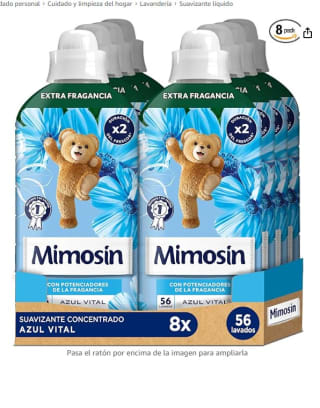 Mimosín Suavizante Concentrado Azul Vital, 8 x 56 lavados por 14,36€