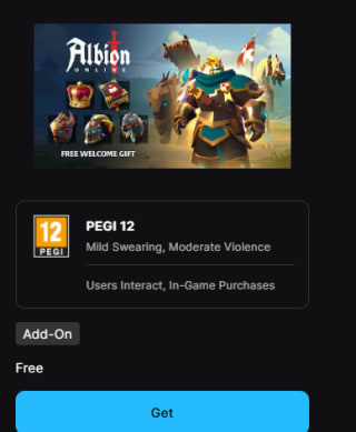 Albion Online gratis Welcome Gift via Epic Games