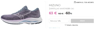 Zapatillas de Running de Mujer Mizuno WAVE RIDER por 63€
