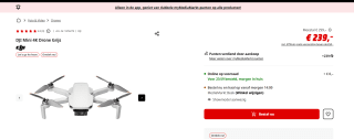 DJI mini 4K incl. RC-N1 controller voor €239 bij de Mediamarkt