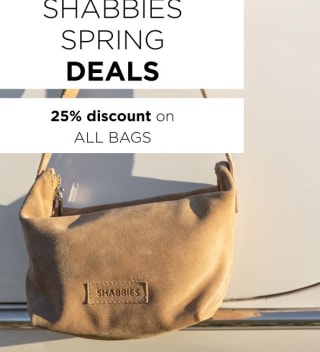 25% korting op hoogwaardige leren tassen bij Shabbies Amsterdam