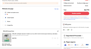 Ventilador de techo moderno IRALAN con luz LED Control remoto por solo 36,77€