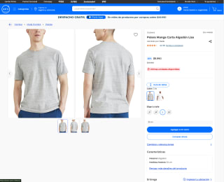 Polera Manga Corta Algodón Lisa por solo $9.990