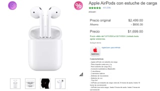 AirPods con Estuche de Carga por $1,699 | Descuento Costco