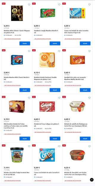 3×2 en estos Helados en Carrefour.
