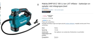 Makita DMP181Z 18V Li-Ion accu luchtpomp - body - 11,1 bar voor €102,94 bij Amazon