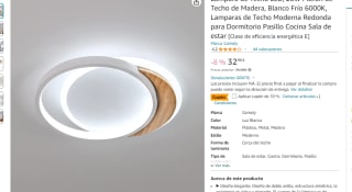 Plafón de techo de madera LED de 28W por 29.68€