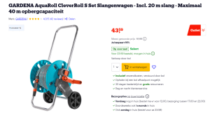 Gardena slangenwagen AquaRoll S set 20m voor €43,59 bij bol.com