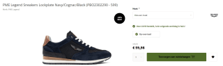 PME Legend Sneakers Lockplate Navy/Cognac/Black (PBO2302290 - 599) voor €59,98 bij NieuwNieuw