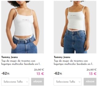 TOMMY JEANS - Camisetas para ellas por 13€