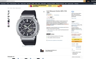 Reloj CASIO G-SHOCK GBM-2100-1AER BLUETOOTH y TOUGH SOLAR 20ATM/200m por solo 189€