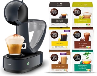 Krups Nescafe Dolce Gusto Infinissima Cosmic Grey + 96 Capsules voor €48,99 bij Bol