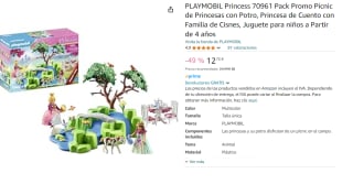 Playmobil Princess Picnic de Princesas con potro por 12.75€