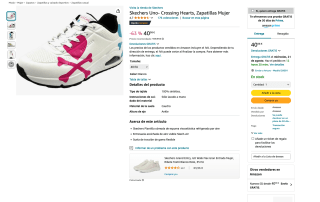 Skechers Uno Crossing Hearts Mujer por solo 40,98€