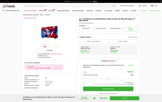 Televisor LG OLED42C44LA OLED evo 42 pulgadas 4K 144Hz por 754,51€