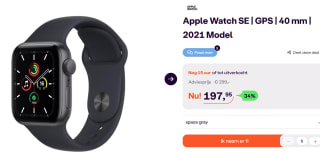 Apple Watch SE - Smartwatch - 40mm - Spacegrijs voor €197,95 bij Ibood