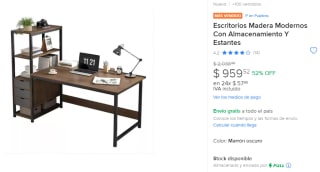Escritorios Madera Modernos por $960 en Mercado Libre