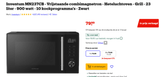 Inventum MN237CB - Vrijstaande combimagnetron voor €79,99 bij Bol