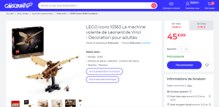 LEGO Icons - La machine volante de Léonard de Vinci (10363) à 45,99€