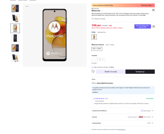Motorola Moto G73 5G Pantalla Full HD 120 Hz de 6.5" por solo 155€ (Nuevos usuarios 143€)