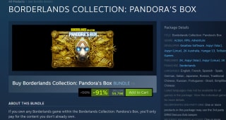 Borderlands Collection Pandora's Box met 91% korting bij Steam