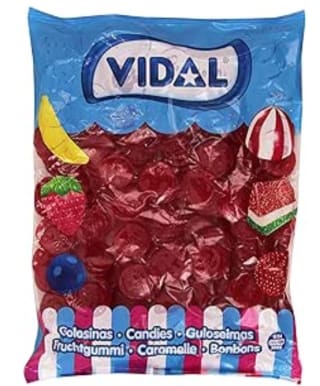Caramelos de goma Vidal Euros brillo bolsa 250u. (1.5kg) por 6.99€