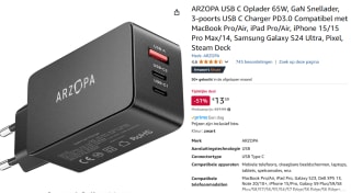 ARZOPA USB C Oplader 65W voor €13,59 bij Amazon