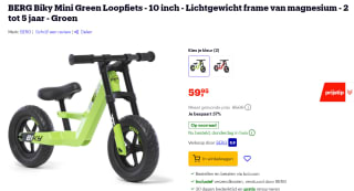 BERG Loopfiets Berg Biky Mini Green voor €59,95 bij Bol.com