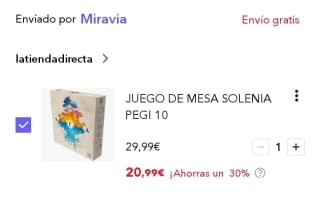 Juego DE Mesa SOLENIA PEGI 10 por 18,47€.