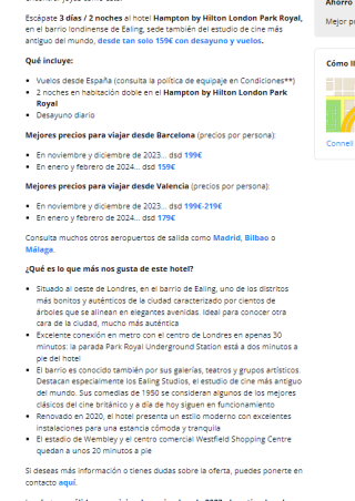 Escápate 3 días / 2 noches al hotel Hampton by Hilton London Park Royal desde 159€ (vuelos incluidos)