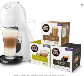 Dolce Gusto De'Longhi Nescafé Piccolo XS EDG110.WB+ 3 Paquetes de Cápsulas por 39€