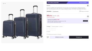 Juego de 3 Maletas Trolley ABS Semirrígidas 4 Ruedas por 59.07€ (Cuenta Nueva 47.07€)