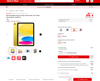 Ipad 10° Gen 2022 Amarillo por solo 379€