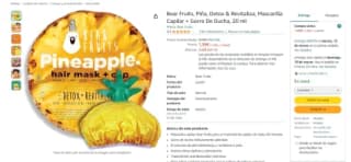 Bear Fruits, Piña, Detox & Revitaliza, Mascarilla Capilar + Gorro De Ducha, 20 ml por 1,79€