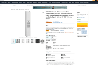 KIMENICH Armario Baño 30x30x180cm Blanco por 49,99€