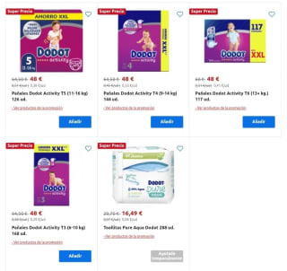 -25% en estos Pañales y Toallitas Dodot.