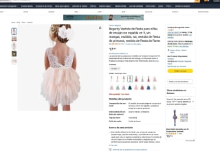 Beganly Vestido de fiesta para niñas de encaje con espalda en V sin mangas mullido tul de fiesta de princesa por 17,48€