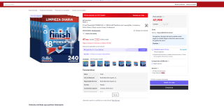 200 pastillas Finish Powerball POWER All in 1 REGULAR para Lavavajillas 47,95€ (Nuevos usuarios 28,77€)