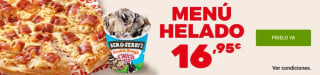 Pizza Mediana Especialidad de Telepizza + Helado Ben and Jerry's por 16,95€ a domicilio