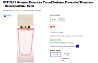Korting bij Bol.com op RITUALS Oriental Essences Travel Perfume Fleurs de l’Himalaya - Damesparfum - 15 ml