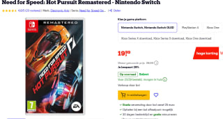 Need for Speed: Hot Pursuit Remastered voor €19,99 bij Bol