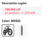 Bicicleta eléctrica todoterreno MX02S 26" por 974,0€