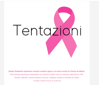 Gratis pulsera rosa por todas las compras y foular rosa por compras de +50€