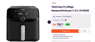 Tefal Easy Fry Mega EY855B - Airfryer - 7,5 Liter voor €79,95 bij Ibood