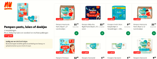 Pampers pants, luiers of doekjes 1+ 1 gratis bij de Jumbo