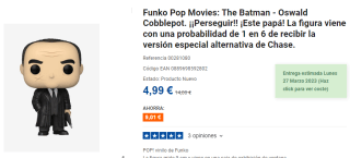 Funko Pop Movies: The Batman Oswald Cobblepot por 4,99€