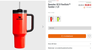 Stanley Quencher H2.0 FlowState Tumbler 1,2L voor €39 bij Snipes
