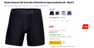 Under Armour UA Tech 6 in 2 Pack Heren Sportonderbroek voor €24,39 bij bol.com